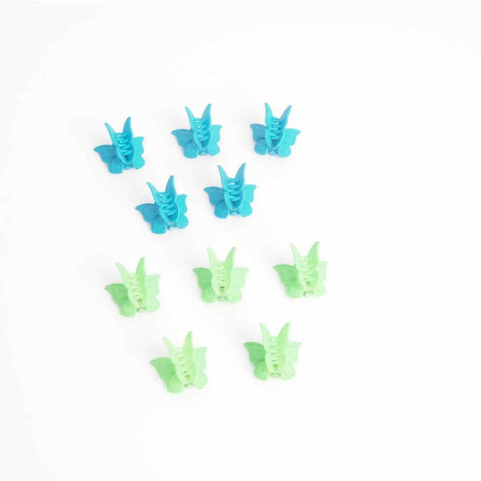 Butterfly Clips Blue & Green Cluster x10 Accessories Easilocks 