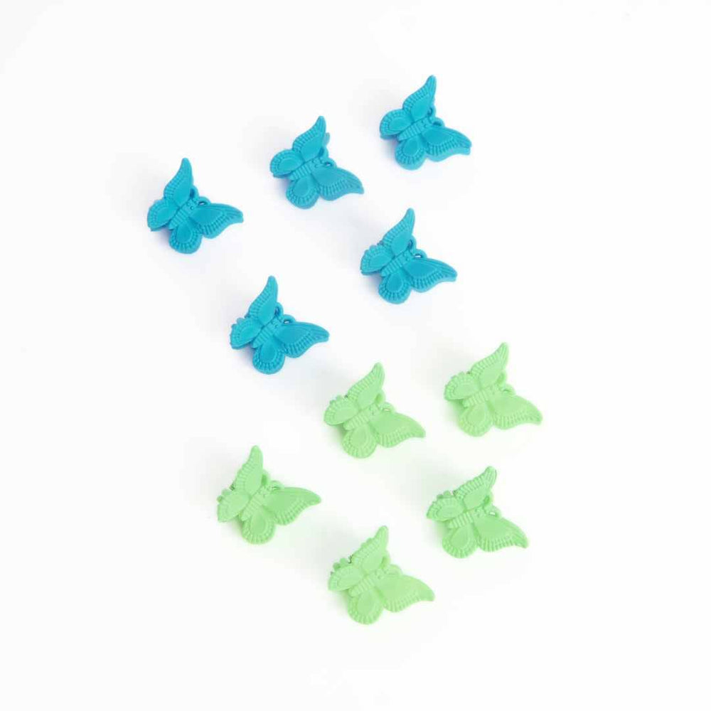 Butterfly Clips Blue & Green Cluster x10 Accessories Easilocks 