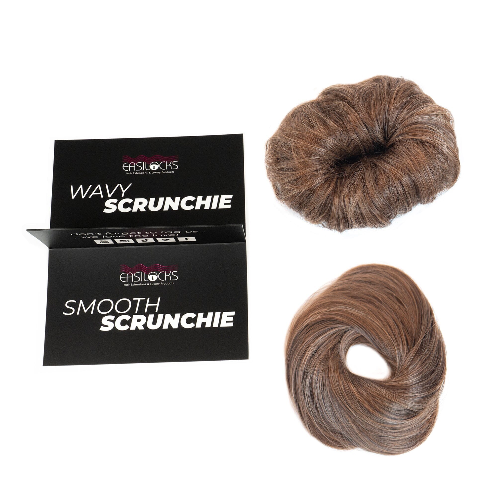 Easilocks Power Scrunchie (Set of 2) QVC Scrunchie Easilocks Fudge Brownie 