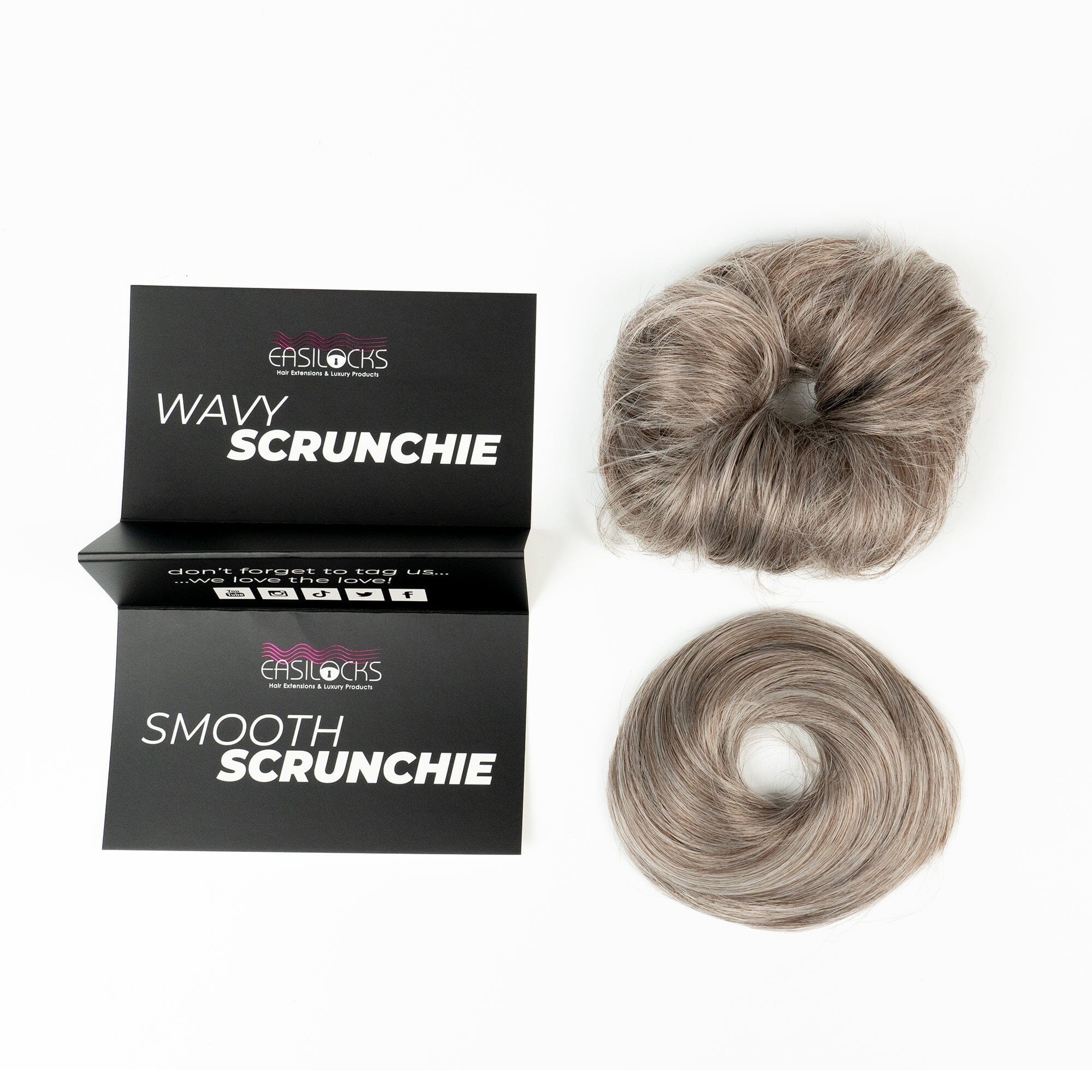 Easilocks Power Scrunchie (Set of 2) QVC Scrunchie Easilocks Light Grey 