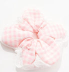 Gingham Flower Scrunchie pink Easilocks 