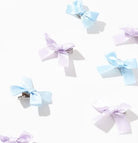 Mini Hair Bows (Pack of 8) Lilac & Blue Easilocks 