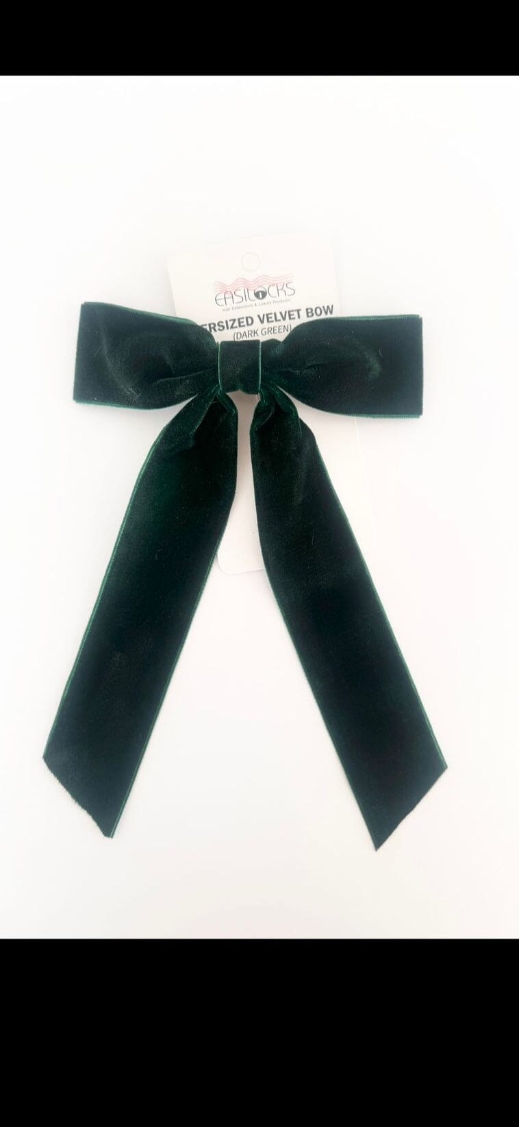 Oversized velvet Bow Dark Green Easilocks 