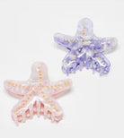 Starfish Claw Clips (2 large) Pink & Purple Easilocks 