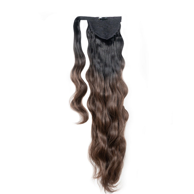 30" Body Wave Clip In Ponytail (7447136338115)#color_dark-brown-ombre