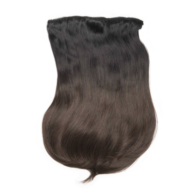 14" Silky Straight Clip In Hair Extensions Clip In Hair Extensions Easilocks Dark Brown Ombre ( PRE ORDER ) 