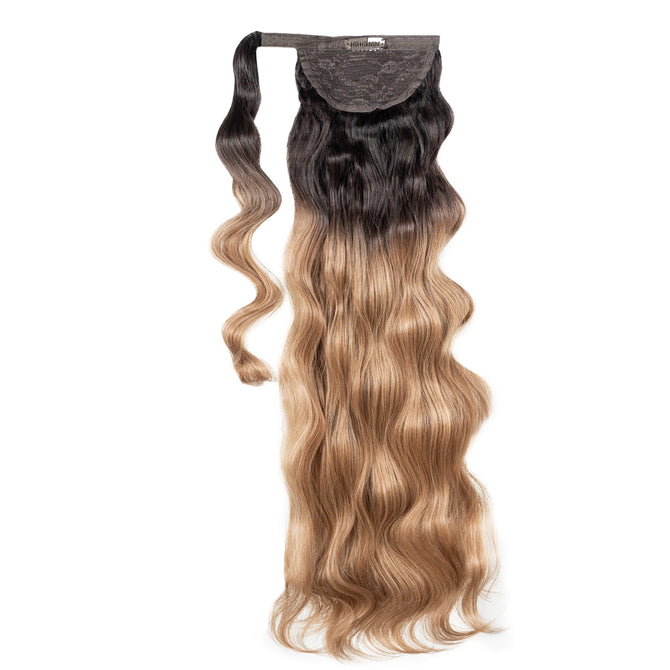 30" Body Wave Clip In Ponytail (7447136338115)#color_medium-brown-ombre