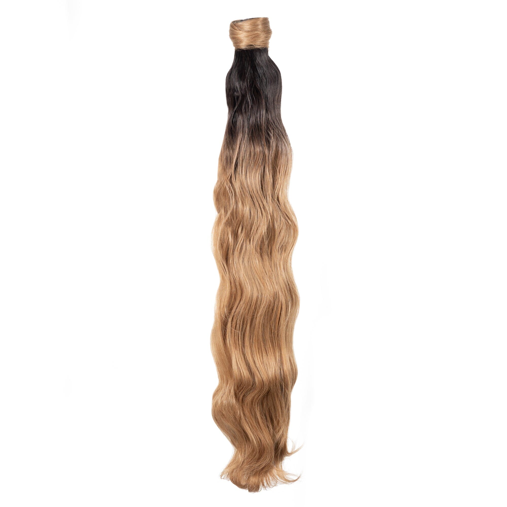 30" Body Wave Clip In Ponytail#color_medium-brown-ombre (7447136338115)