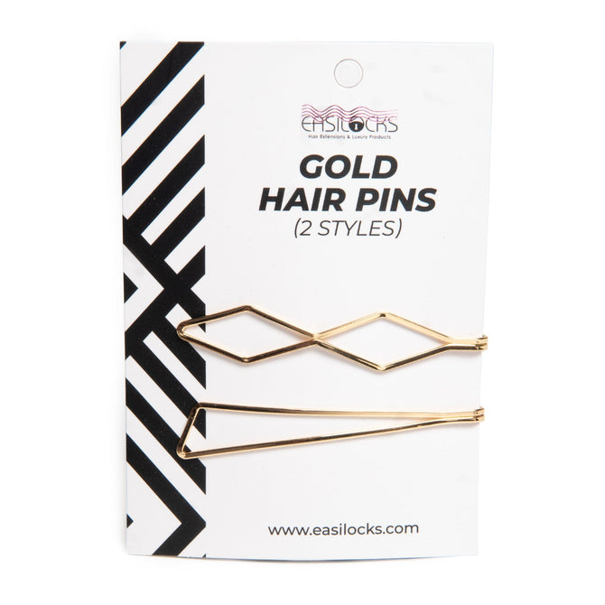 Gold Fashion Hair Pins x 2 (7287849320643)