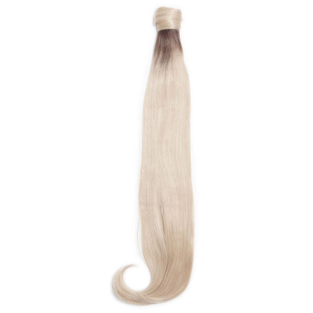 26" Silky Straight Clip In Ponytail Clip In Ponytail Easilocks Rooted Blonde 