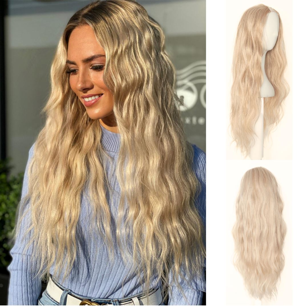 The Loose Wave Lace U-Part Wig Bundle Bundles Easilocks Ash Blonde 