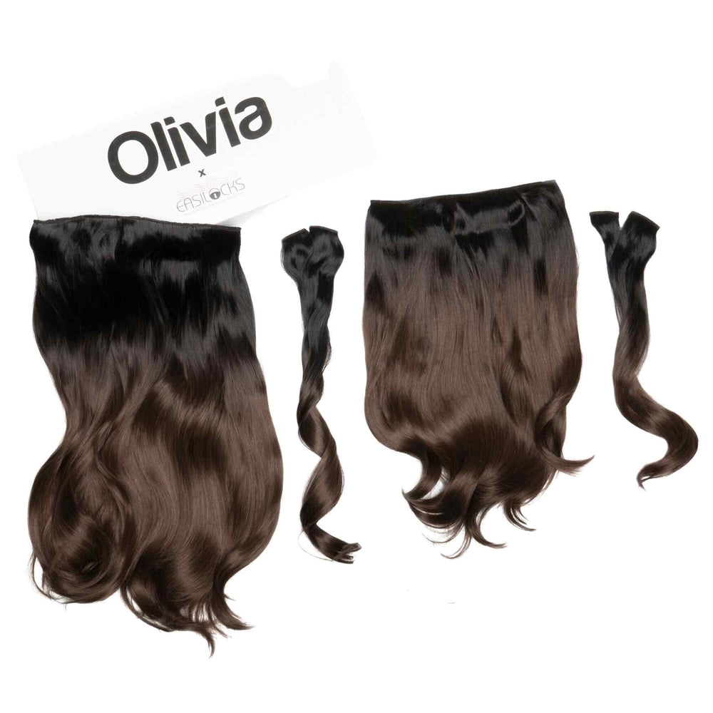 Olivia X Easilocks Wavy Collection Olivia X Easilocks Easilocks Dark Brown Ombre 