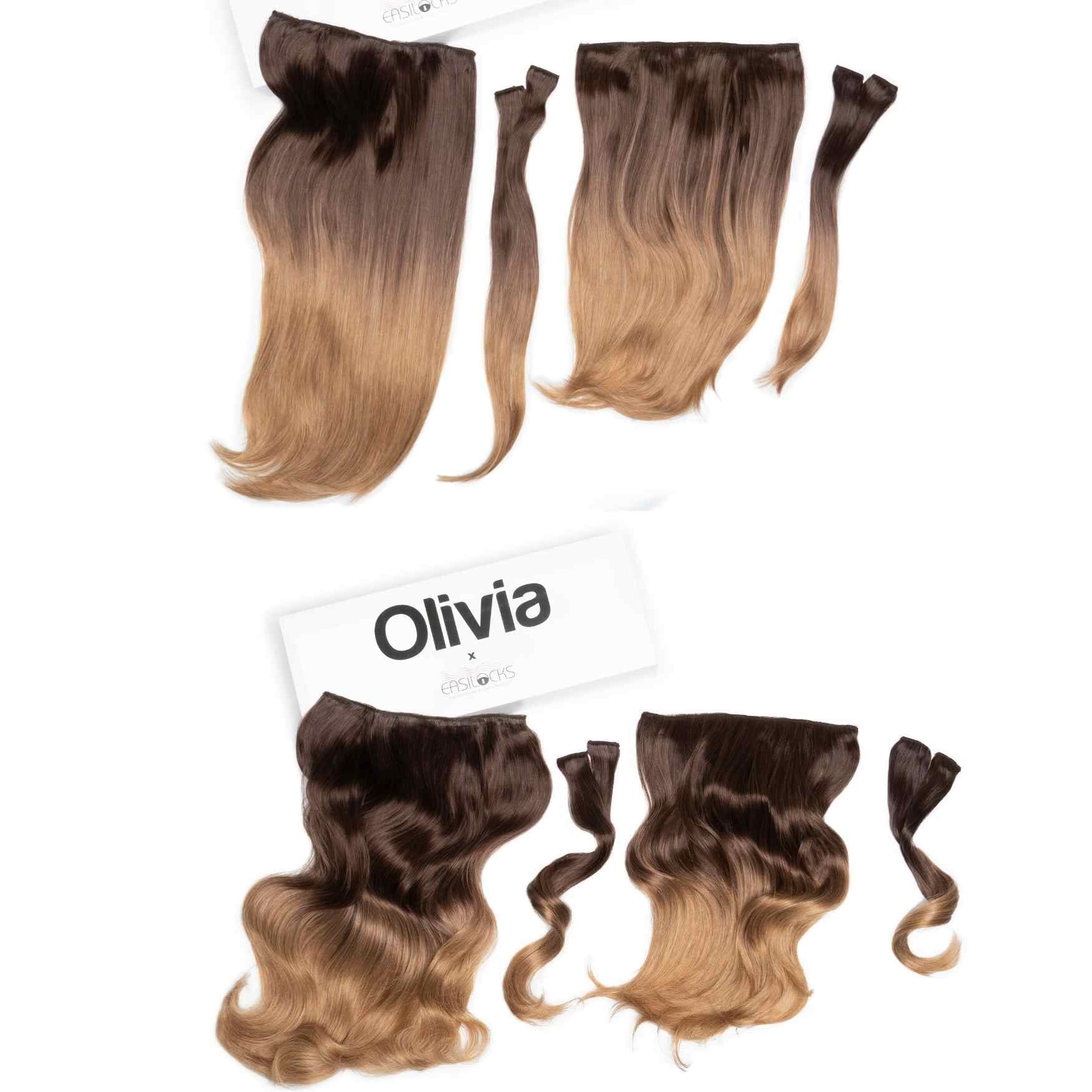 Olivia X Easilocks Straight & Wavy Full Collection Olivia X Easilocks Easilocks Lightest Brown Ombre 