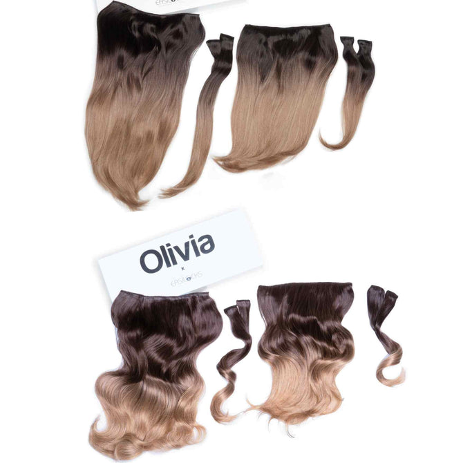 Olivia X Easilocks Straight & Wavy Full Collection Olivia X Easilocks Easilocks Medium Brown Ombre 