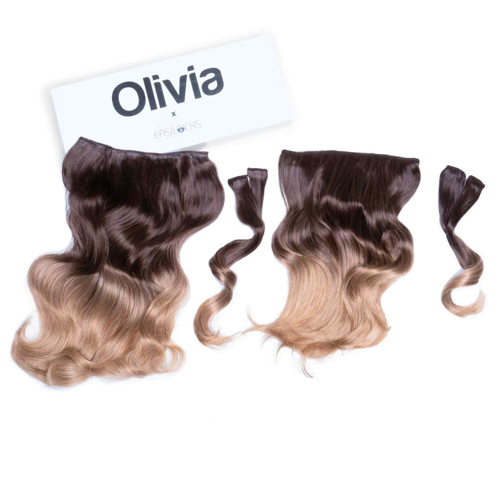 Olivia X Easilocks Wavy Collection Olivia X Easilocks Easilocks Medium Brown Ombre ( PRE ORDER ) 