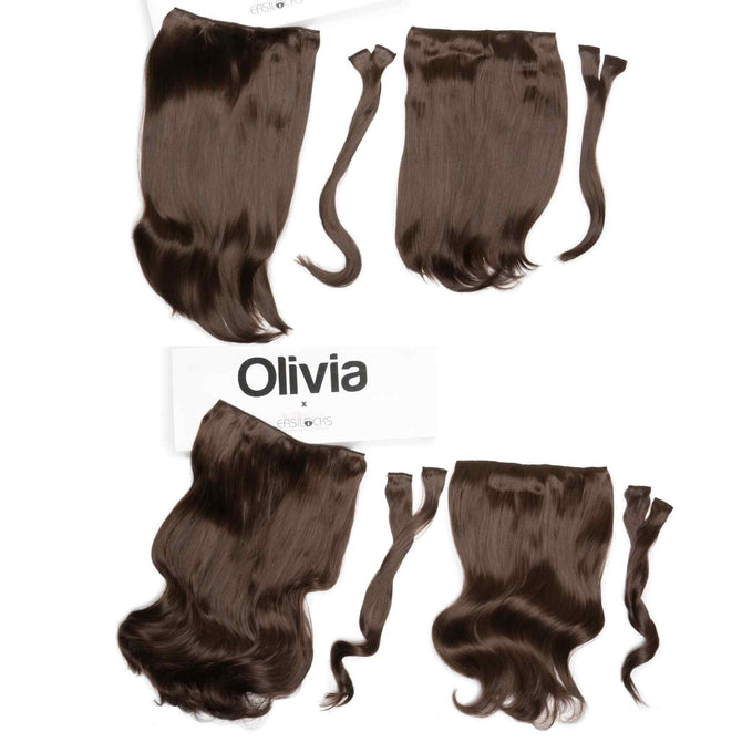 Olivia X Easilocks Straight & Wavy Full Collection Olivia X Easilocks Easilocks Mocha Brown 